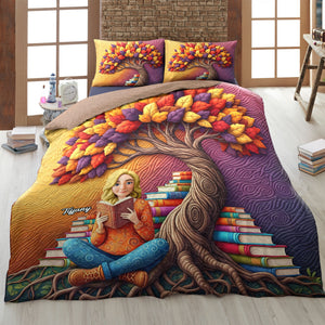 Reading Girl Quilt Bedding Set - Personalized Gifts For Book Lovers 03huti040625 - Blanket - GoDuckee