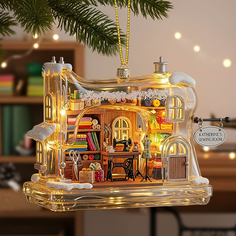 Sewing Machine Cozy House Plaque, Personalized Gifts For Sewing Lovers 02qhti040925 - Ornament - GoDuckee