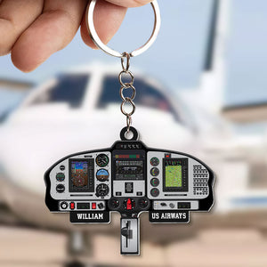 Personalized Aircraft Cockpit Keychain, Gift For Aircraft Lovers - Keychains - GoDuckee