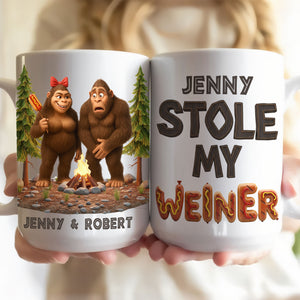 Funny Bigfoot Couple Coffee Mug - Personalized Gifts For Couple 04ohti110625 - Coffee Mug - GoDuckee