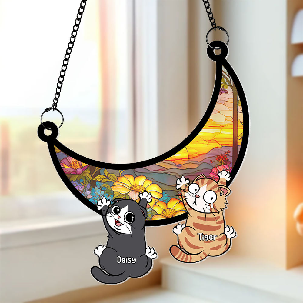 Personalized Gifts For Cat Lovers Suncatcher Window Hanging Ornament 03qhti270424 - Ornaments - GoDuckee