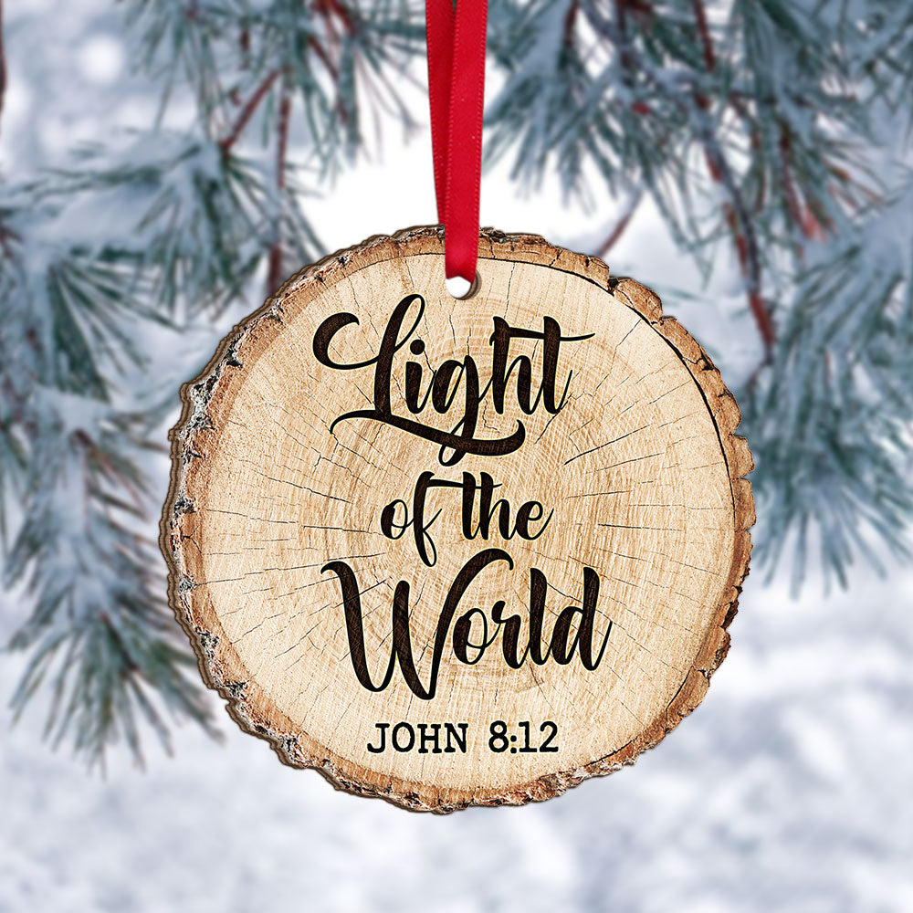 Light Of The World, Personalized Wood Ornament, Christmas Name Of Jesus Ornament, Christmas Gift 03PGTI180723 - Ornament - GoDuckee