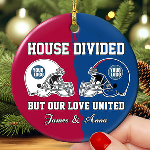 Personalized Gifts For American Football Lovers Couple Christmas Ornament 03huti111023 - Ornament - GoDuckee