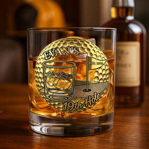 Golf 19th Hole Whiskey Glass, Personalized Gifts For Golfers 01qhti070825 - Whiskey Glass - GoDuckee
