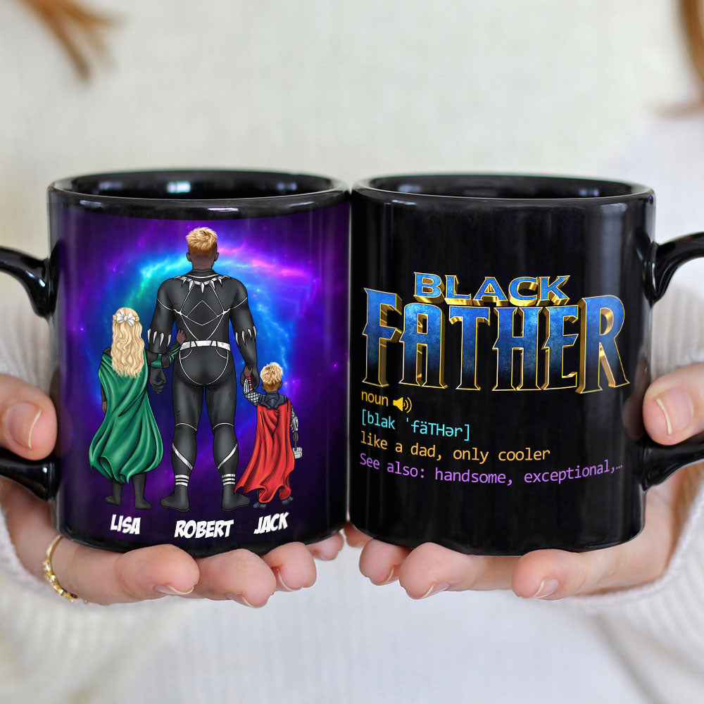 Black Father Personalized Mug Gift For Dad BLM-04HUTI100423 - Coffee Mug - GoDuckee