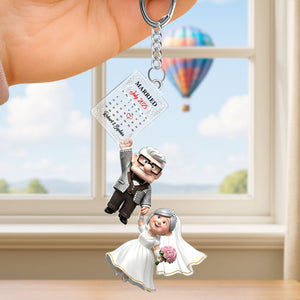 Old Wedding Couple Keychain - Personalized Gifts For Couple 01ohti270625 - Keychains - GoDuckee