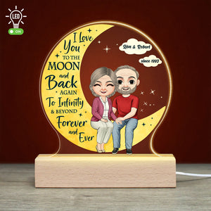 I Love You To The Moon And Back - Personalized Led Light - Gift For Couple - Led Night Light - GoDuckee