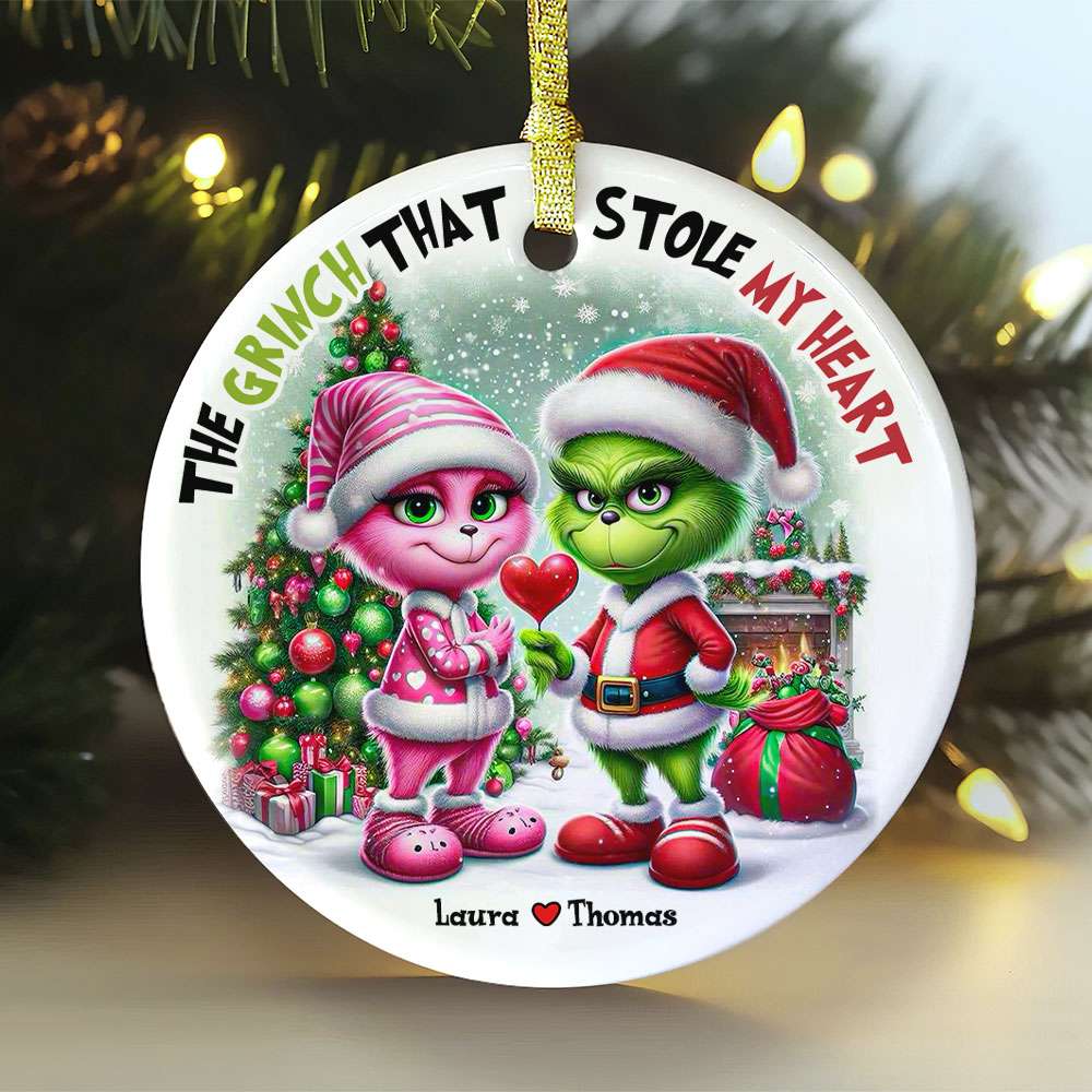 Personalized Christmas Gifts For Couple Ceramic Ornament 04KATI020824 - Ornament - GoDuckee