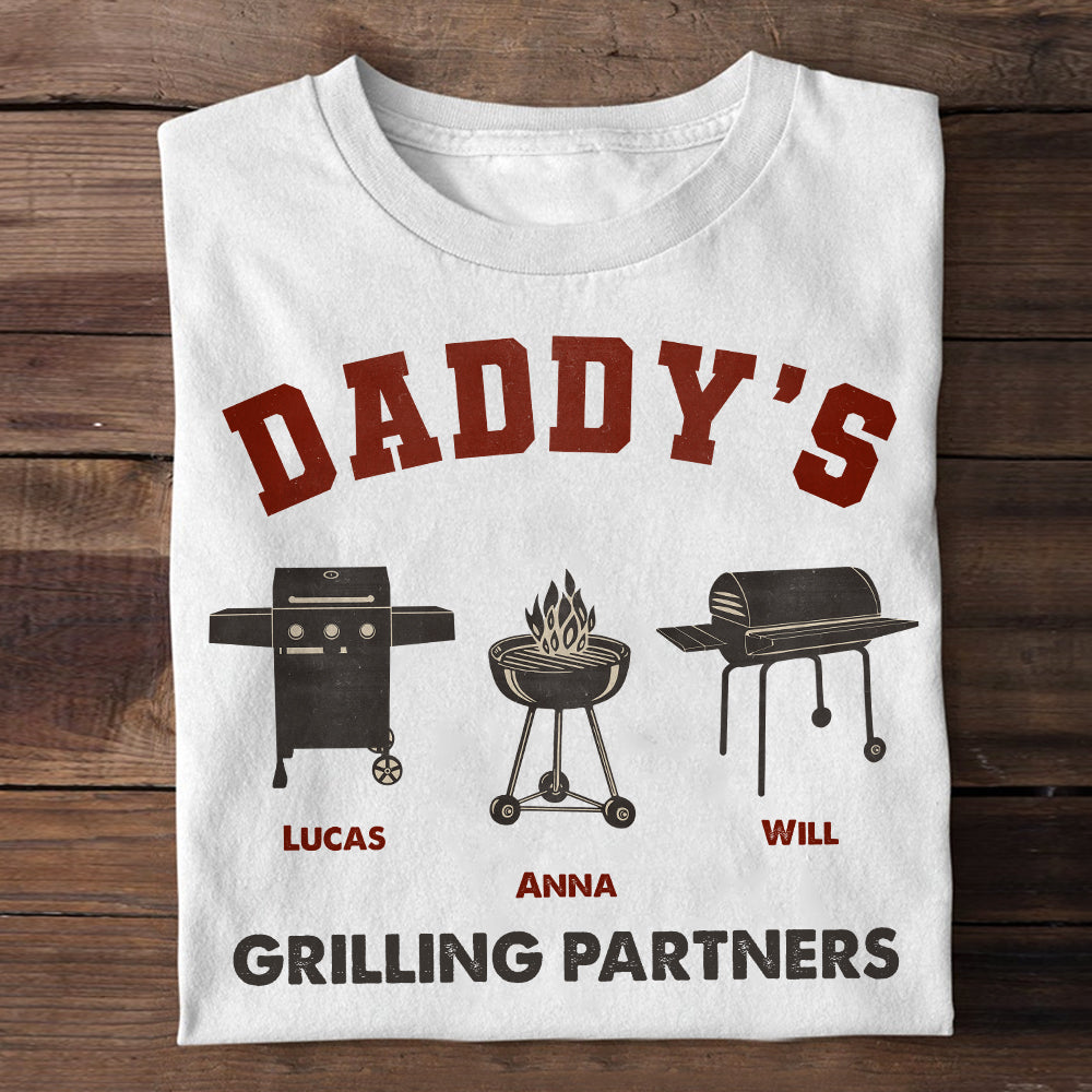 Daddy's Grilling Partners Personalized Shirt, Gift For Dad, Father's Day Gift, BBQ Grill Dad Shirt - Shirts - GoDuckee