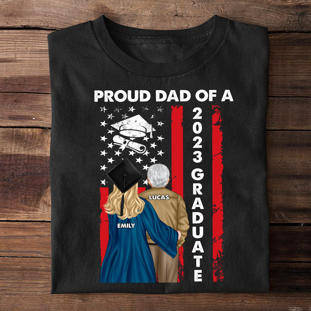 Proud Dad Of A 2023 Graduate Personalized Shirt, Gift For Father's Day - Shirts - GoDuckee