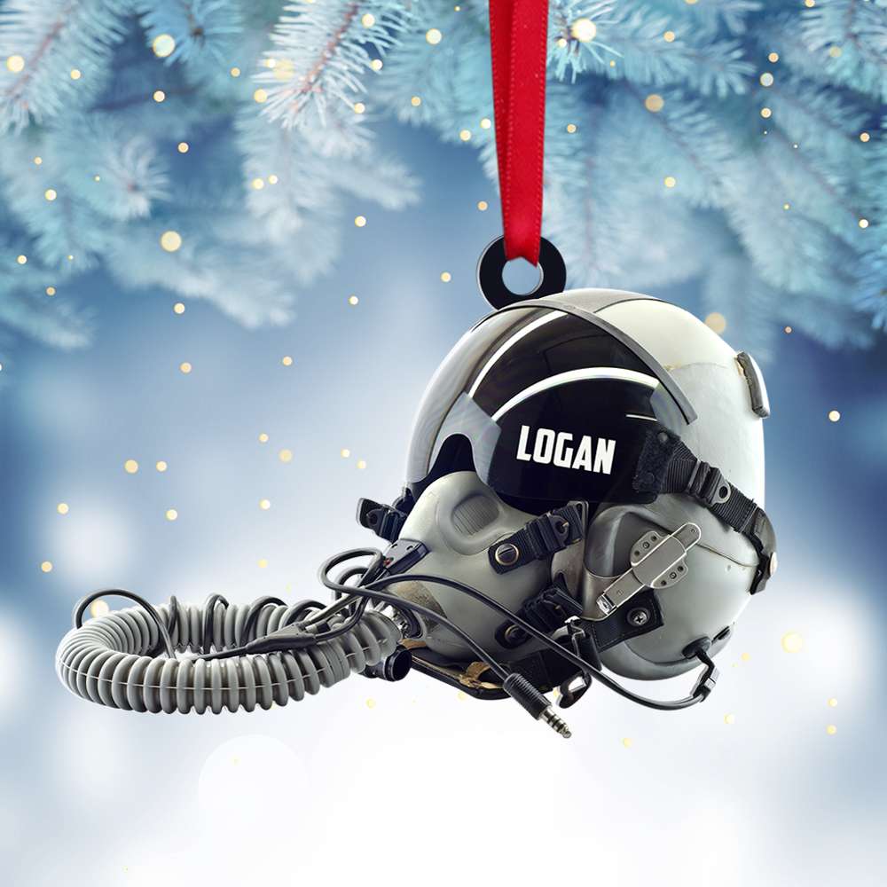 Personalized Military Flight Helmet Ornament - Christmas Tree Decor - Ornament - GoDuckee