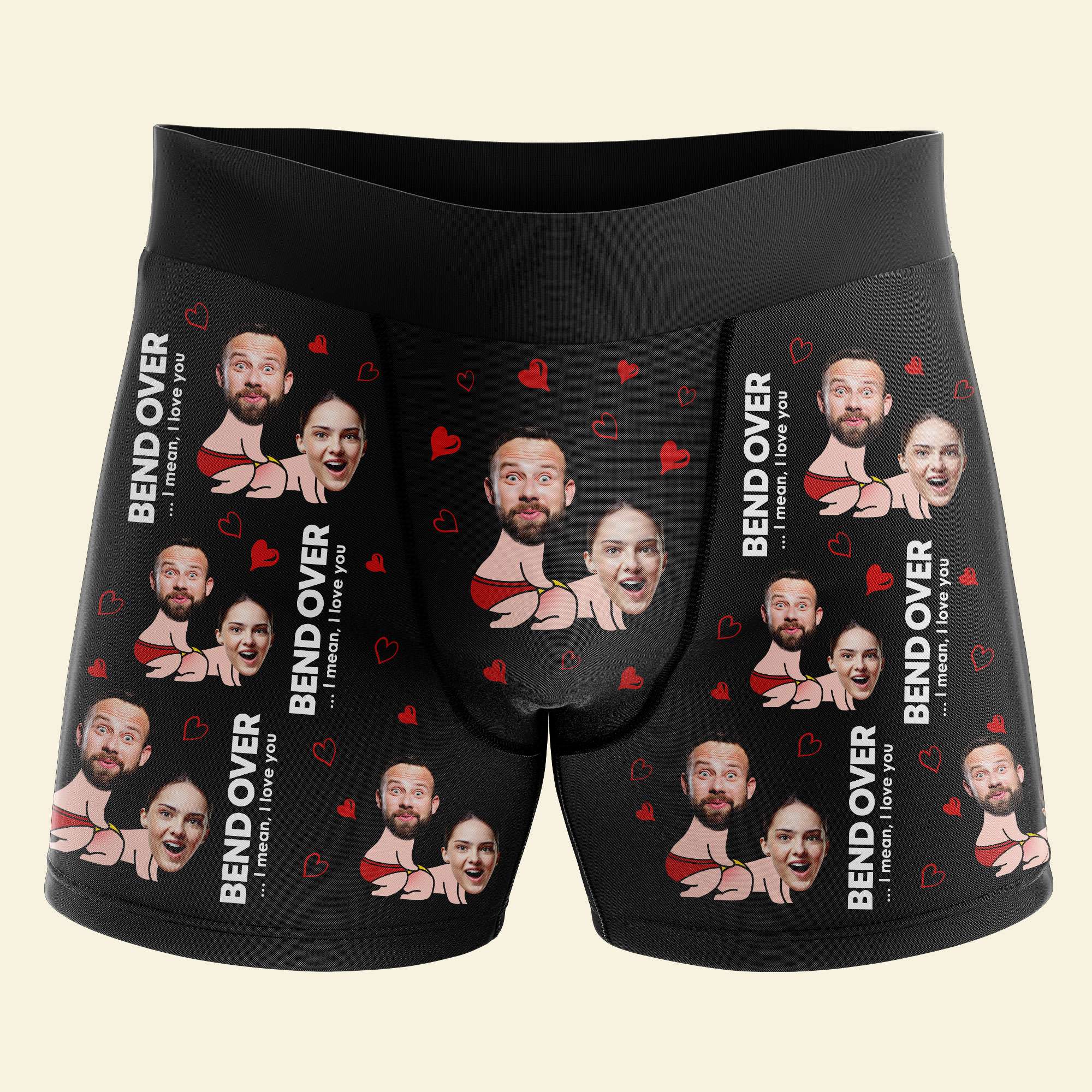 Bend Over... I Mean, I Love You, Couple Gift, Personalized Men & Women Boxer Briefs, Naughty Couple Boxer - Boxer Briefs - GoDuckee