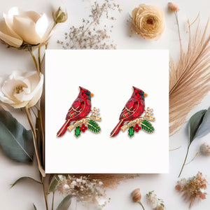 Cardinal Heaven Christmas Stud Earrings - Personalized Gifts For Her 02pgti080925 - Earrings - GoDuckee