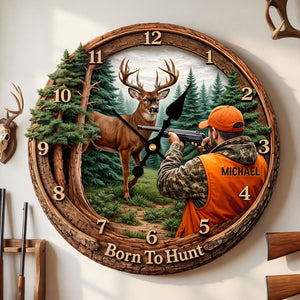 Hunting Lover Clock - Personalized Gifts For Hunter 1 Layer Acrylic Hanging Wall Clock 01HUTI231225 - Hanging Wall Clock - GoDuckee