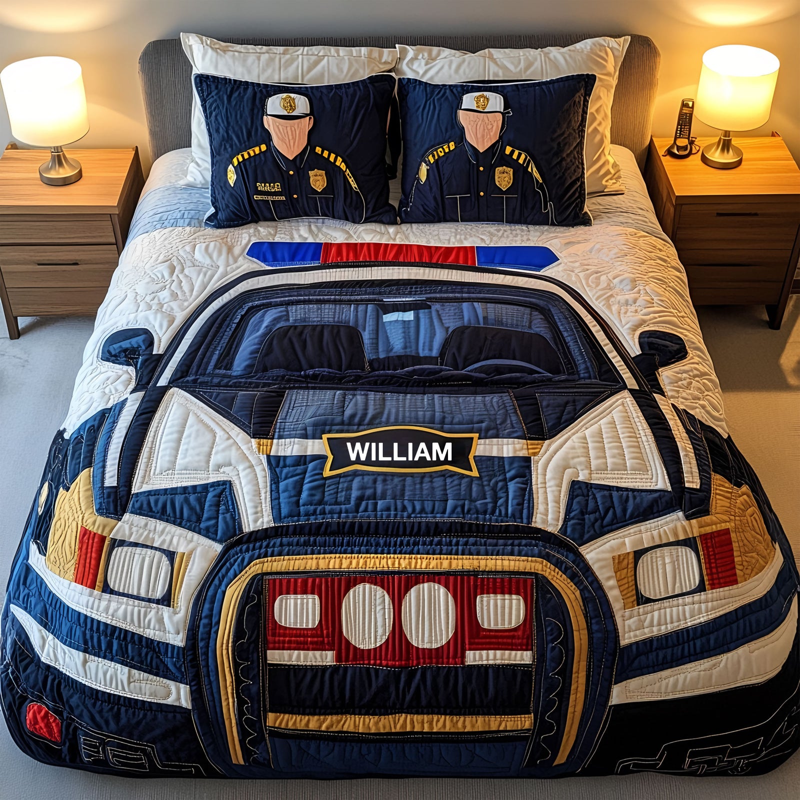 Police Car Quilt Bedding Set - Personalized Gifts For Police Officer 01tgti120725 - Blanket - GoDuckee