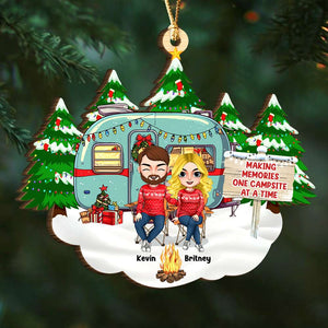 Making Memories One Campsite At A Time, Personalized Wood Ornament, Gifts For Couple - Ornament - GoDuckee