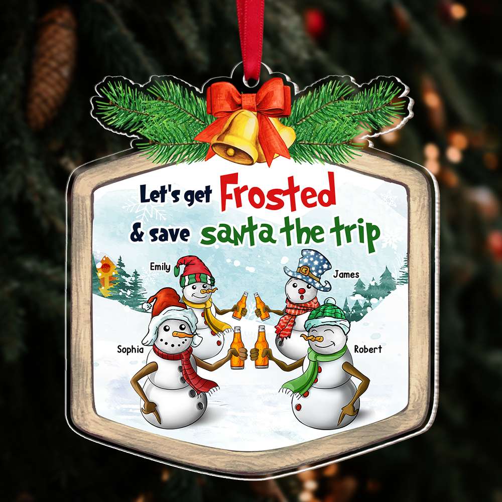 Best Friends, Let's Get Frosted & Save Santa The Trip, Personalized Ornament, Gifts For Friends, Unique Christmas Gifts, Christmas Tree Decorations - Ornament - GoDuckee