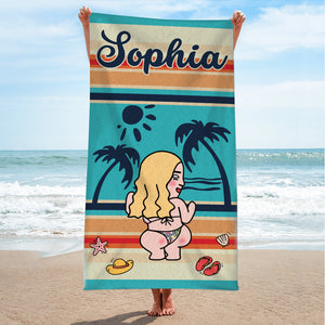 Salty Lil's Beach, Personalized Beach Towel, Gifts For Best Friend - Beach Towel - GoDuckee