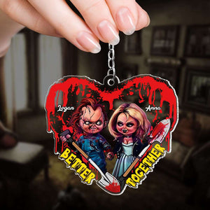 Better Together, Couple Gift, Personalized Keychain, Horror Couple Keychain 05OHTI291223 - Keychains - GoDuckee
