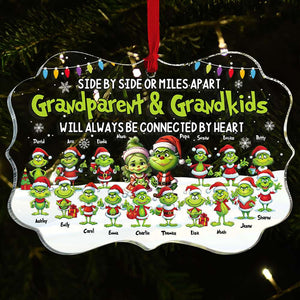 Personalized Gift For Grandparents Christmas Ornament Side By Side Or Miles Apart 01ACTI240924 - Ornament - GoDuckee