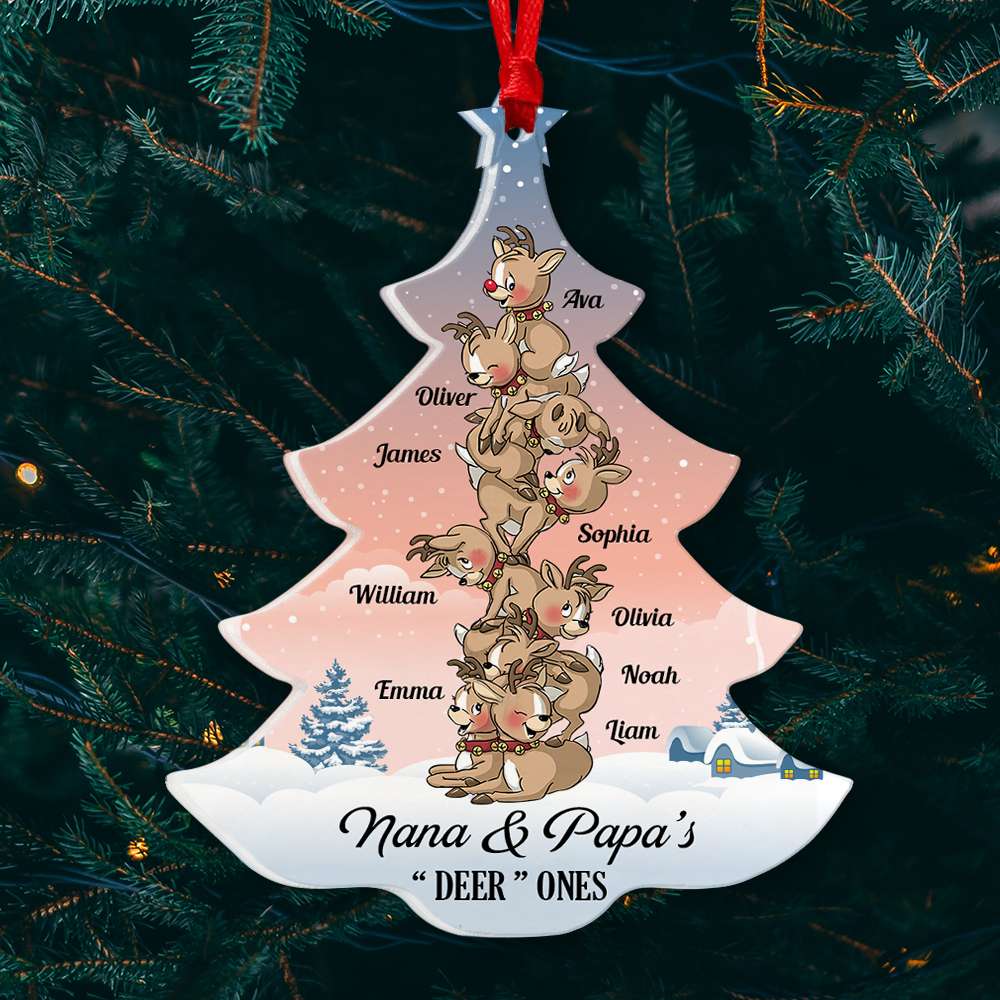 Family's Deer One, Gift For Family, Personalized Ornament, Deer Christmas Tree Ornament, Christmas Gift 02QHDT091122 - Ornament - GoDuckee