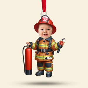 Custom Photo Gifts For Kids Firefighter Ornament 03ohti211124 - Ornament - GoDuckee