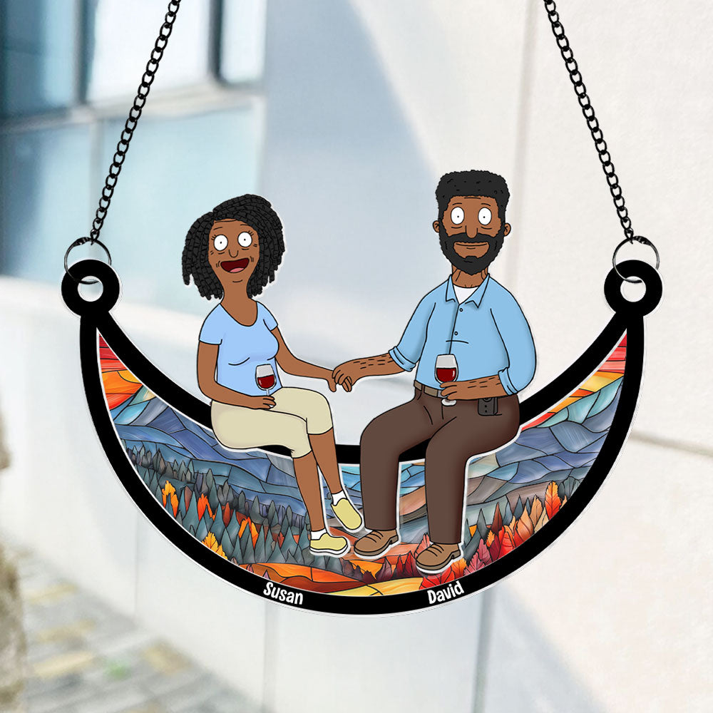 Personalized Gifts For Couple Window Hanging Suncatcher Ornament 02OHTI100225PA - Ornament - GoDuckee