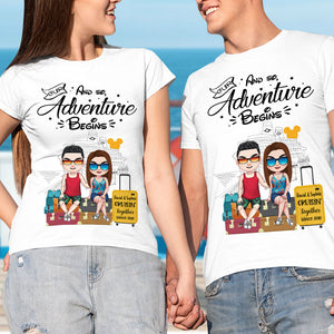 Our Adventure Begins, Gift For Couple, Personalized Shirt, Traveling Couple Shirt, Couple Gift 01DNTI150423HH - Shirts - GoDuckee