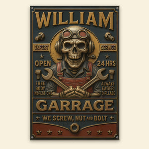 Skull Garage Metal Sign - Personalized Gifts For Him 01toti100725 - Metal Signs - GoDuckee