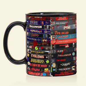 Personalized Gifts For Horror Movies Lover VHS Tape Black Mug 02NATI160824 - Coffee Mug - GoDuckee