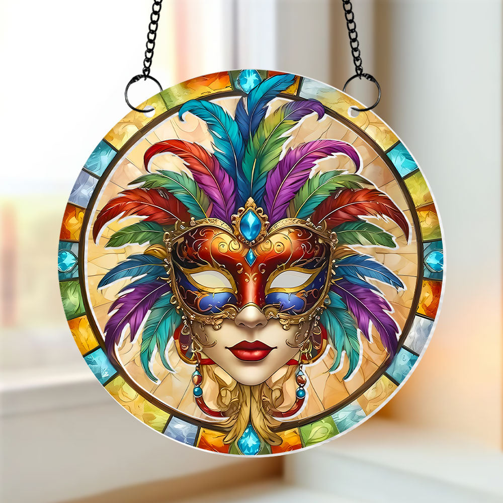 Personalized Gifts For Mardi Gras Suncatcher Ornament 05kati080225 - Ornament - GoDuckee