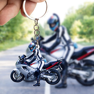 Custom Biker Photo Keychain, Gift For Biker 07HUTI220623 - Keychains - GoDuckee