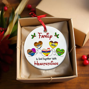 Personalized Gifts For Family Ornament, Tied Together With Heartstrings 01qhti261024 - Ornament - GoDuckee