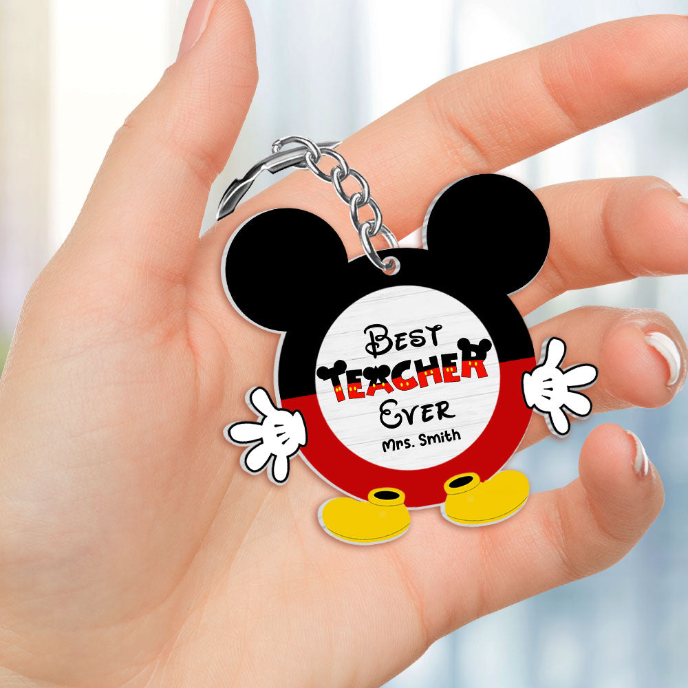 Best Teacher Ever, Gift For Teacher, Personalized Keychain, Custom Name Teacher Keychain, Back To School Gift 02QHTI040723 - Keychains - GoDuckee