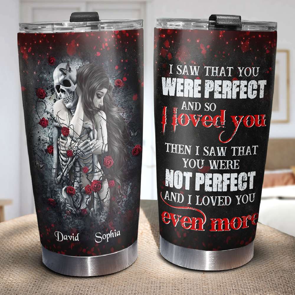 I Love You Even More, Personalized Tumbler, Couple Skull, Gifts For Couple - Tumbler Cup - GoDuckee