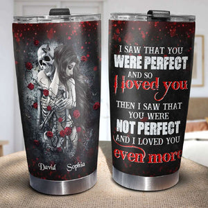 I Love You Even More, Personalized Tumbler, Couple Skull, Gifts For Couple - Tumbler Cup - GoDuckee