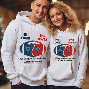 But They Both Love Each Other, Couple Gift, Personalized Shirt, Football Couple Shirt 03HUTI110923 - Shirts - GoDuckee