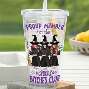 Proud Member Of The Spooky Club, Gift For Besties, Personalized Tumbler, Witches Friends Acrylic Tumbler, Halloween Gift - Tumbler Cup - GoDuckee