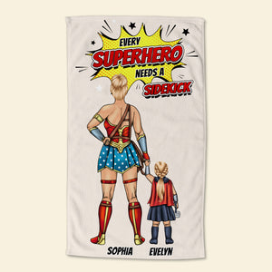 Super Mom Need A Sidekick - Superhero Family Towel, Personalized Beach Towel - Summer Gift For Family-5ACDT060223 (New) - Beach Towel - GoDuckee