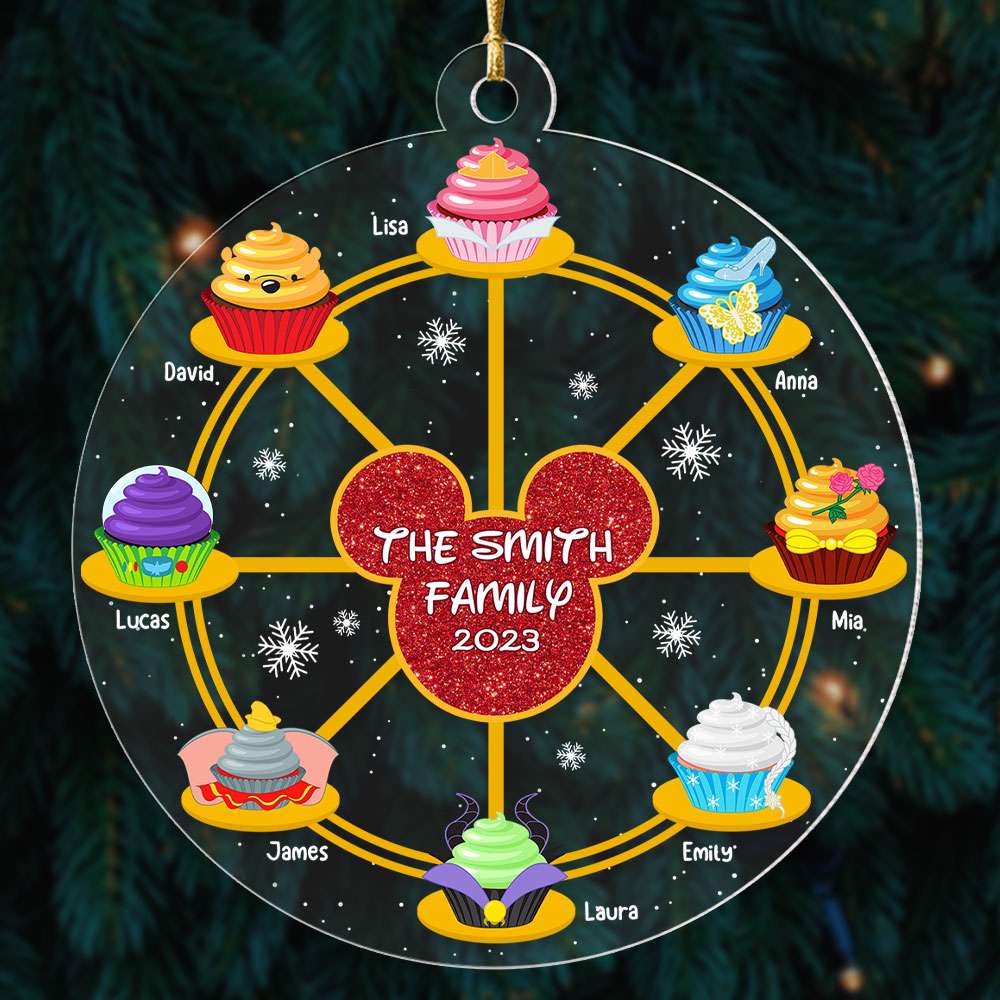 Gift For Family, Personalized Acrylic Ornament, Cupcake Kids Ferris Wheel Ornament, Christmas Gift 04HTTI231023 - Ornament - GoDuckee