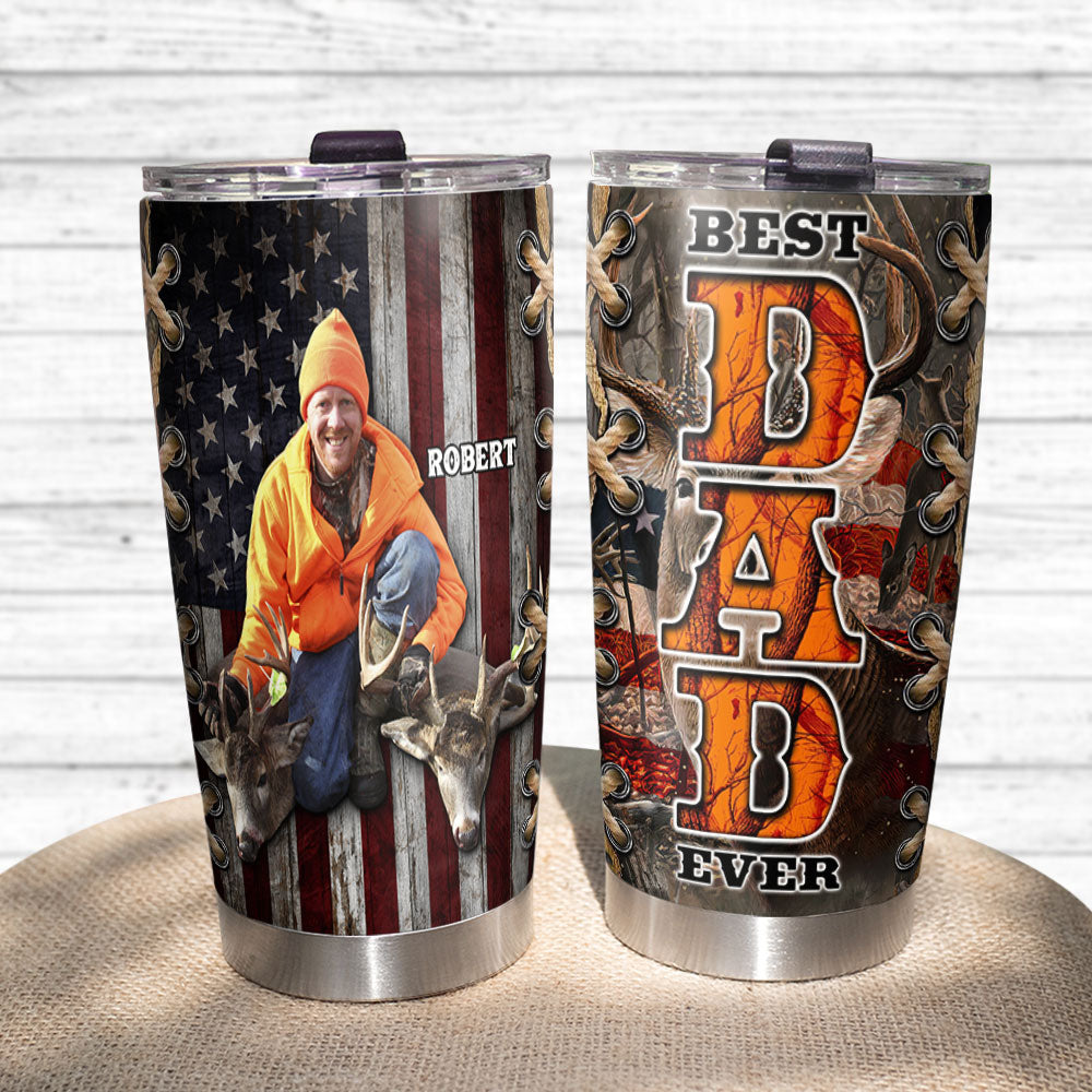 Best Dad Ever, Custom Hunting Dad Tumbler, Father's Day Gift, Gift For Hunting Lovers - Tumbler Cup - GoDuckee
