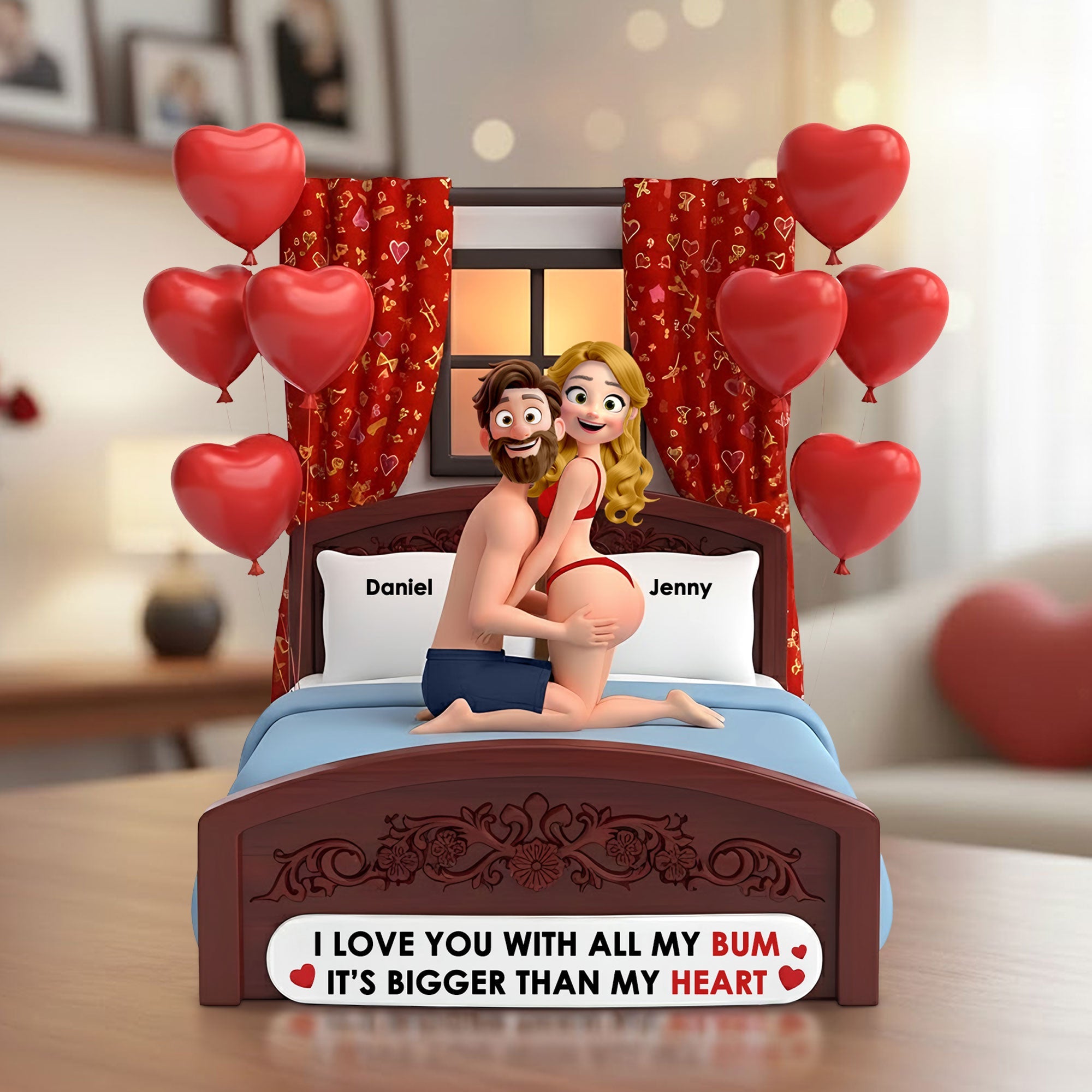 Cheeky Couple Acrylic Plaque - Personalized Gifts For Couple Plaque 04KITI271125 - Shaped Plaques - GoDuckee