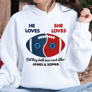 But They Both Love Each Other, Couple Gift, Personalized Shirt, Football Couple Shirt 03HUTI110923 - Shirts - GoDuckee