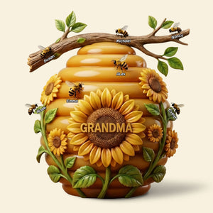 BeeHive Mom And Kids Acrylic Plaque - Personalized Gifts For Mom, Grandma Plaque 03TOTI050226 - Shaped Plaques - GoDuckee