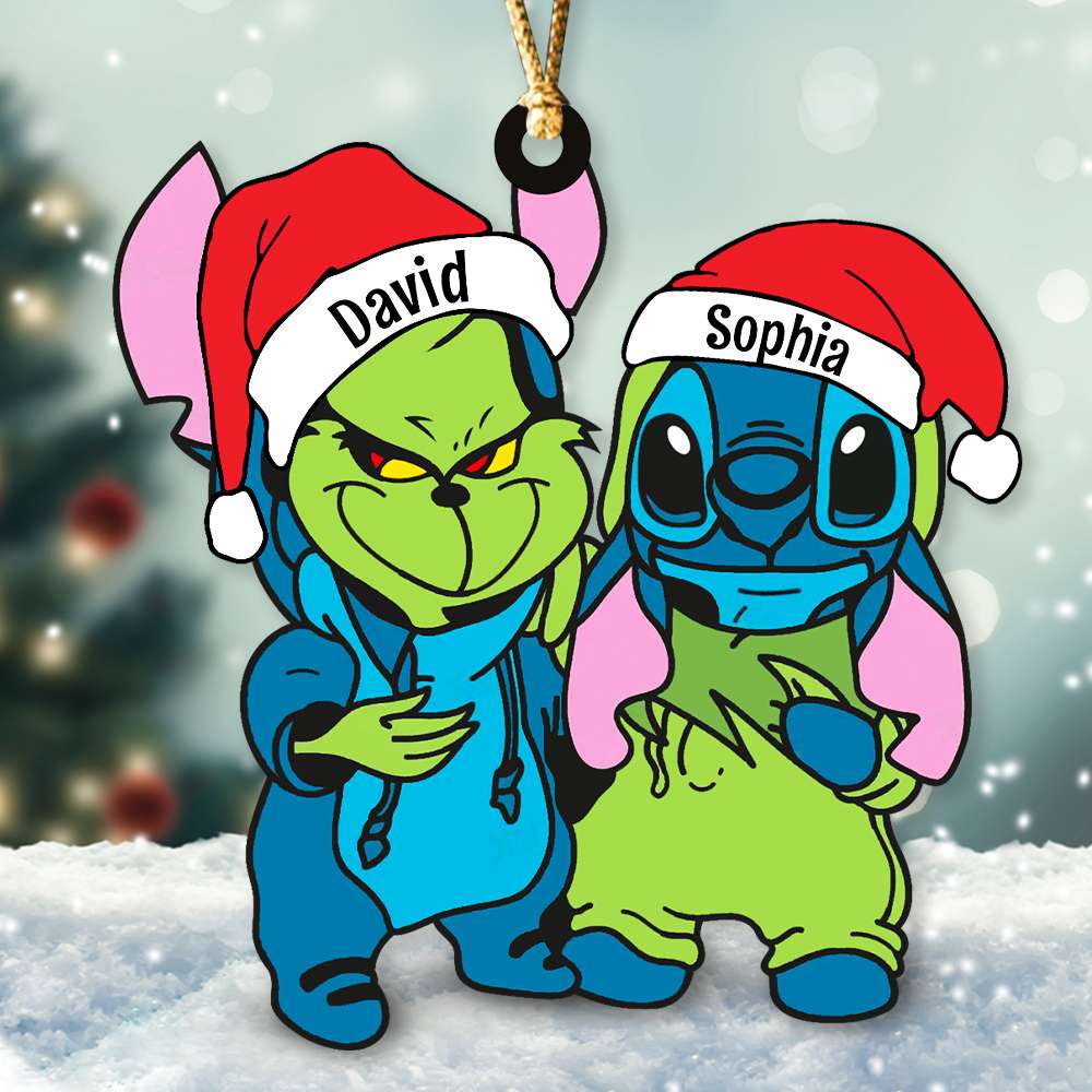 Gift For Friends, Couple, Personalized Acrylic Ornament, Besties Santa Hat Ornament, Christmas Gift 03ACDT290923 - Ornament - GoDuckee