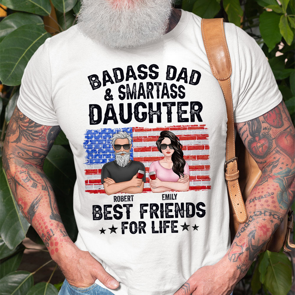 Badass Dad & Smartass Daughter, Personalized Shirt, Gift For Dad, Father's Day Gift - Shirts - GoDuckee