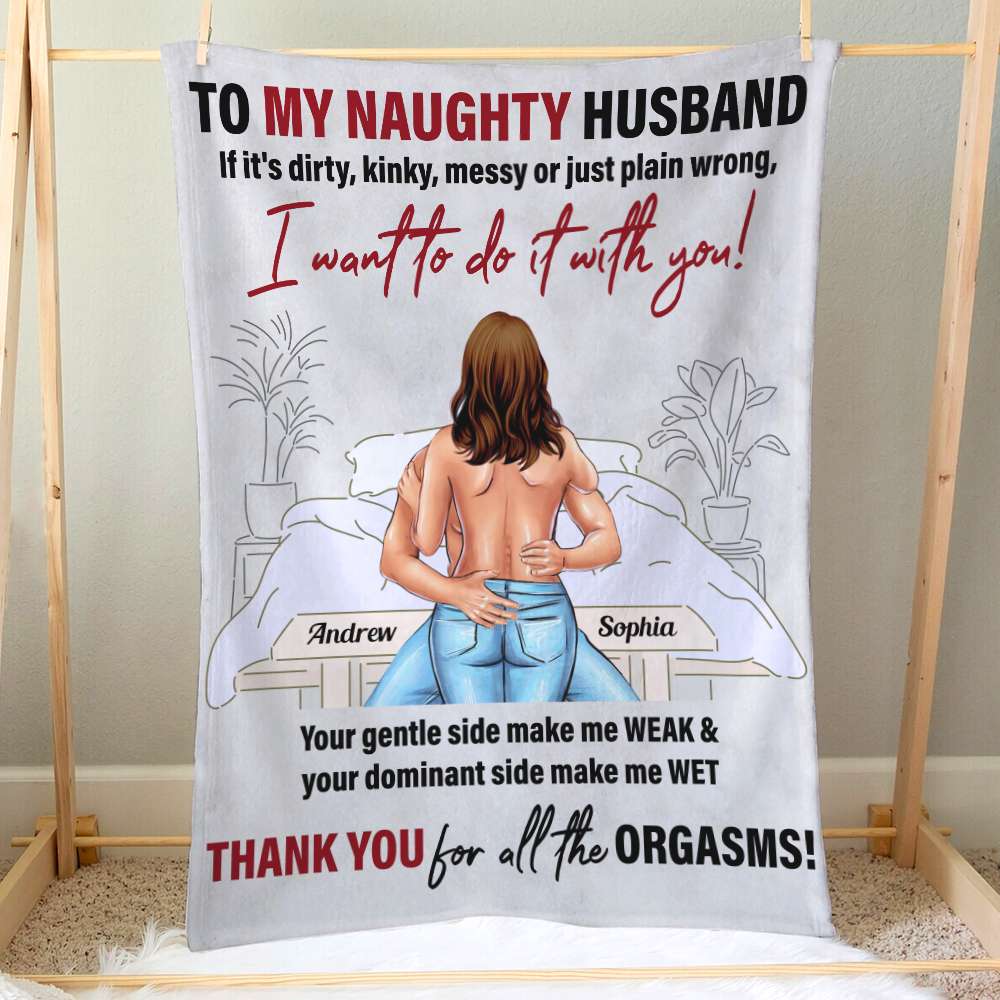 Thank You For All The Orgasms, Personalized Blanket, Naughty Couple, Gifts For Couple - Blanket - GoDuckee