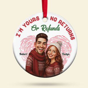 Caricature Couple Ornament - Custom Photo Gifts For Couple 03pgti270825 - Ornament - GoDuckee