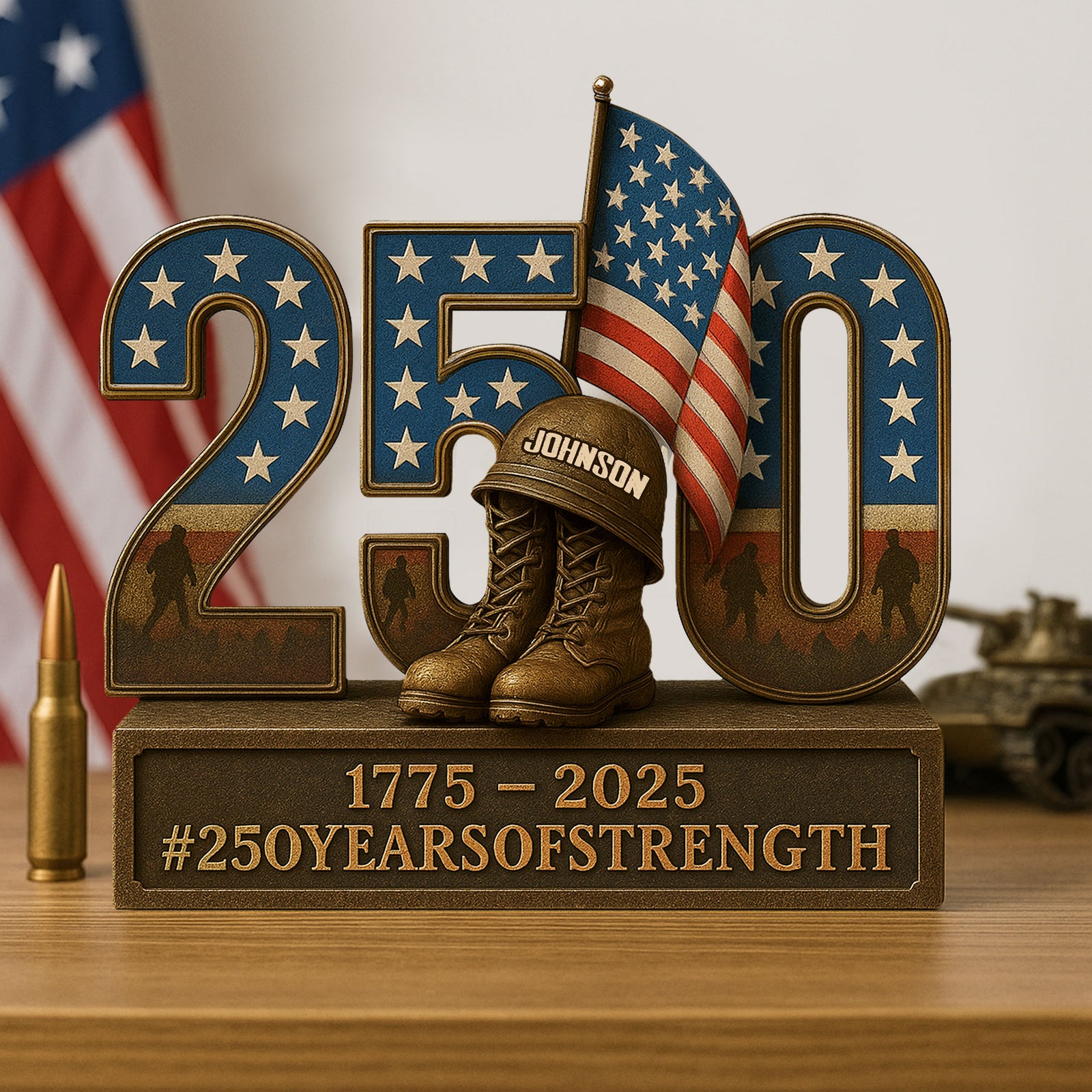 250 Years Of Strength Plaque - Personalized Gifts For Veteran 01pgti070725 - Shaped Plaques - GoDuckee