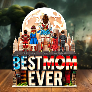 Super Mom Plaque - Personalized Gifts For Mom 011huti190425pa - Shaped Plaques - GoDuckee